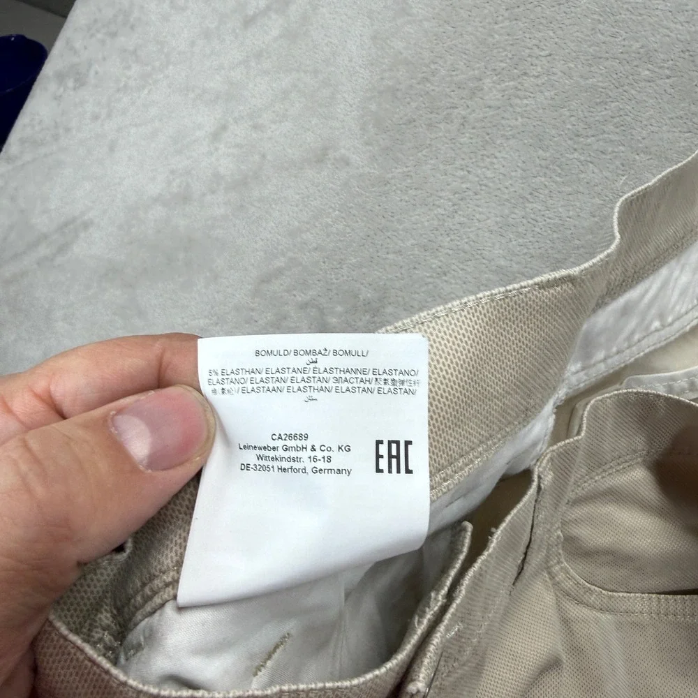 Brax Pants Men's 40x32 Cadiz Ultralight Beige Straight Leg Chino Stretch Trouser